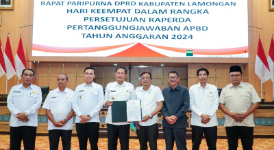 DPRD Lamongan Setujui Raperda Pertanggungjawaban APBD 2024