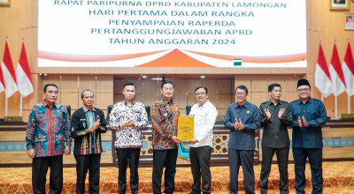 DPRD Lamongan Gelar Paripurna, Sampaikan Raperda Pertanggungjawaban APBD 2024