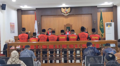 10 Pesilat Perusak Polsek Watulimo Trenggalek Divonis 6,5 Bulan Penjara