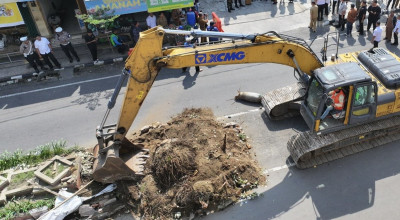 Kota Kediri Jadikan Proyek Jalan Stasiun sebagai Pilot Project Kabel Bawah Tanah