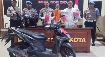Polsek Kediri Kota Tangkap Maling Motor di Kos-kosan Dandangan