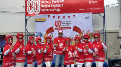 HUT RI ke-80, Bank Mandiri Taspen Gaungkan Semangat Kebangsaan & Peduli Lansia
