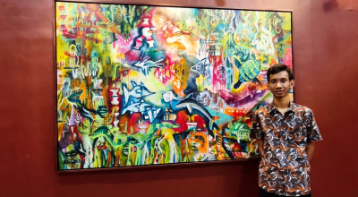 Ariel Ramadhan Gelar Pameran Tunggal Lukisan ke-6 Bertajuk "Segara Warna" di Surabaya