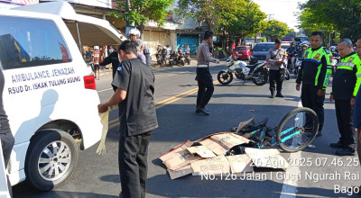 Pesepeda di Tulungagung Tewas Diduga Tersenggol Truk