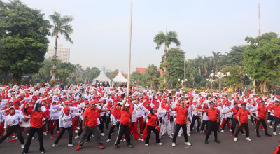 Kolaborasi dengan Pemkot Surabaya, Bank Jatim Sukses Gelar Senam Lansia
