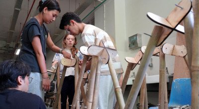 Mahasiswa Ciptakan Struktur Bambu Kinetik di Surabaya