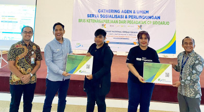 BPJamsostek Sidoarjo Gandeng Pegadaian, Perluas JKK–JKM untuk Agen