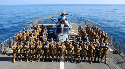 Foto: HUT TNI AL di Tengah Debur Ombak Mediterania