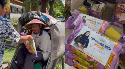 DPR RI Lita Machfud Arifin Bagikan Sembako pada Warga Surabaya