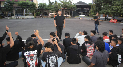 Polres Tuban Amankan Puluhan Oknum Pesilat Konvoi, Bikin Resah Warga