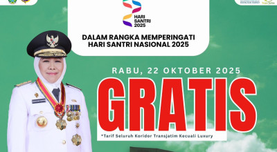 Hari Santri 2025, Gubernur Khofifah Gratiskan Bus Trans Jatim