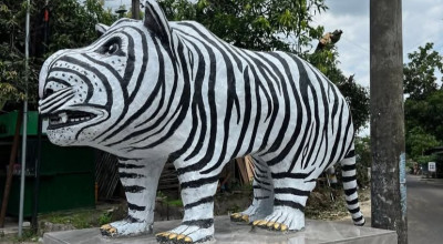 Patung Macan Putih Kediri Viral di Medsos, Ini Klarifikasi Kepala Desa