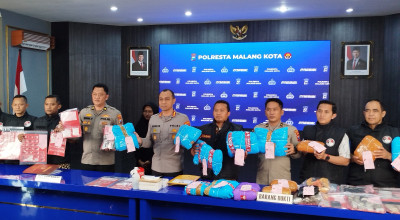 Belasan Kilogram Ganja dan Puluhan Tersangka Ditangkap Polres Malang Kota