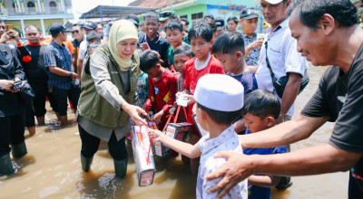 Gubernur Khofifah Turun Percepat Penanganan Dampak Banjir Pasuruan