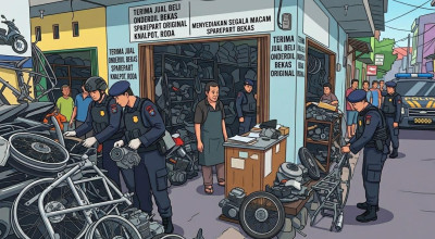 Tekan Curanmor, Polres Probolinggo Kota Perketat Pengawasan Pasar Onderdil Bekas