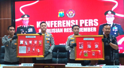 Polres Jember Ringkus 31 Pengedar dan Sita Ratusan Gram Sabu