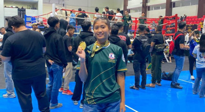 Dwi Nur Halimah Rebut Emas Kejurnas Muaythai, Satu-satunya Wakil Kediri