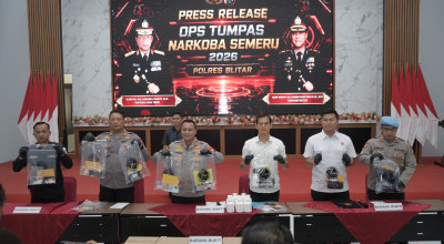 Polres Blitar Tangkap 13 Pengedar Narkoba Selama Operasi Tumpas Semeru 2026