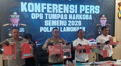 Belasan Pengedar Narkoba Ditangkap Polres Lamongan, Satu Diantaranya Perempuan