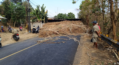 Truk Muat Tebu Terguling di Selorejo, Jalur Blitar-Malang Lumpuh Total