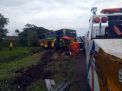 Bus Tergelincir dari Jalur Tol Sidoarjo, 7 Penumpang Terluka