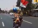 Viral Video Pemotor Bawa Bendera Merah Putih Ngebut Sambil Tiduran