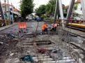 Jembatan Kedunglarangan Pasuruan yang Ambles Mulai Diperbaiki