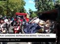 Video: Truk Gandeng Bermuatan Beras Terguling