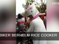 Video: Biker Berhelm Rice Cooker Hebohkan Pengguna Jalan