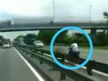 Pemotor yang Ngebut di Tol dengan Melawan Arus Tertangkap?