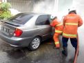 Korsleting, Hyundai Avega Terbakar di Karah Surabaya