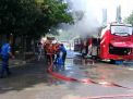 Bus Trayek Cileungsi-Bojonegoro Terbakar di Terminal Rajekwesi
