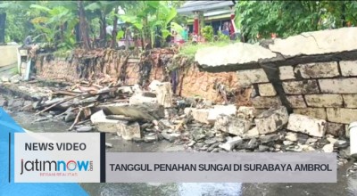 Tanggul Sungai Kembang Kuning Surabaya Ambrol