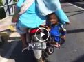 Video Pengendara Motor Bonceng Anaknya di Keranjang Jadi Viral