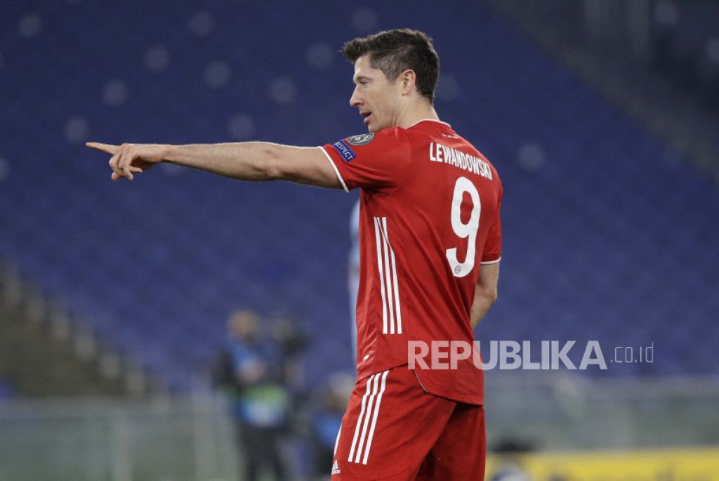 Pemain Bayern Muenchen Robert Lewandowski (Foto: AP/Gregorio Borgia via Republika)