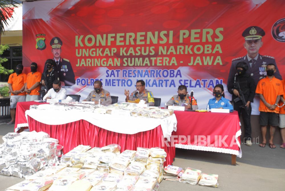 Pengungkapan sabu Polda Metro Jaya (Foto: ANTARA /Reno Esnir)
