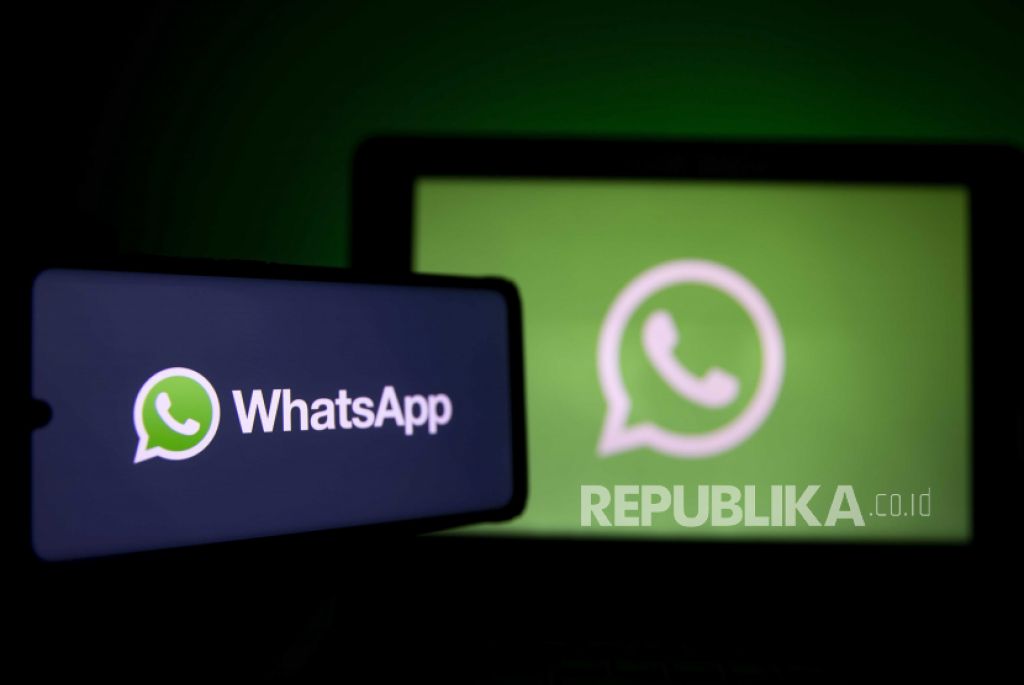 Sebuah ilustrasi foto menunjukkan logo aplikasi perpesanan media sosial Whatsapp (Foto: EPA-EFE/IAN LANGSDON via Republika)