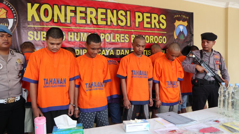 Ke sembilan pengedar narkoba ditangkap Polres Ponorogo dan jajarannya