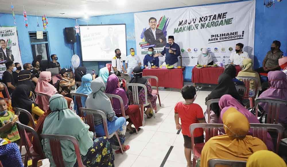 Cawali Surabaya Irjen Pol (Purn) Machfud Arifin sapa warga Kampung Greges Timur