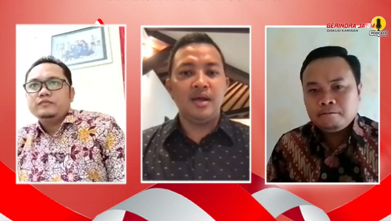 Diskusi virtual yang digelar Gerindra Jatim