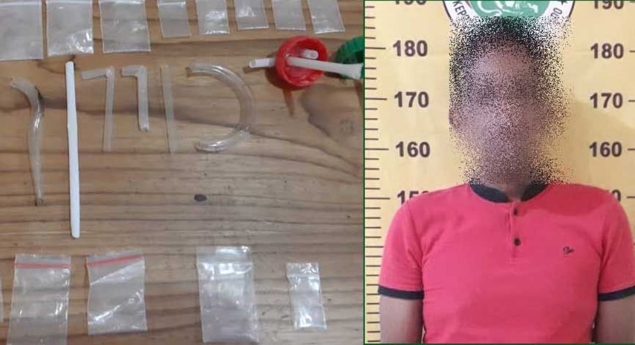 Pelaku dan bb sabu yang diamankan Polres Situbondo (Foto: istimewa)