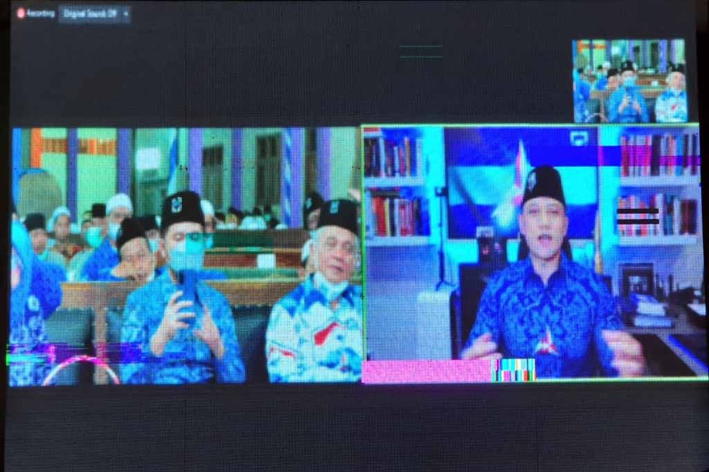 Pertemuan AHY dan kader Demokrat secara virtual