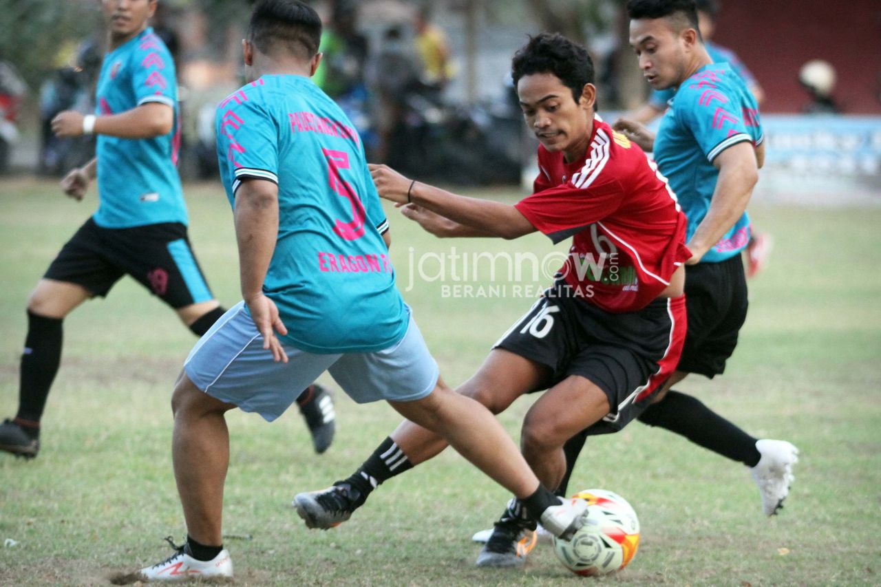 Tim Rajawali Putra saat beruji coba kontra Eragon FC (Foto-foto: Sahlul Fahmi/jatimnow.com)