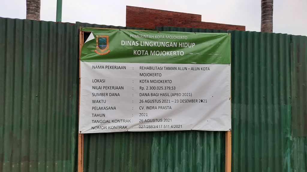 Proyek Rehabilitasi Alun-alun Kota Mojokerto