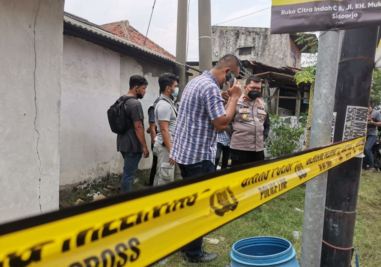 Lokasi ditemukannya guru TK dan anak perempuannya di Driyorejo, Gresik. (Foto: Istimewa)