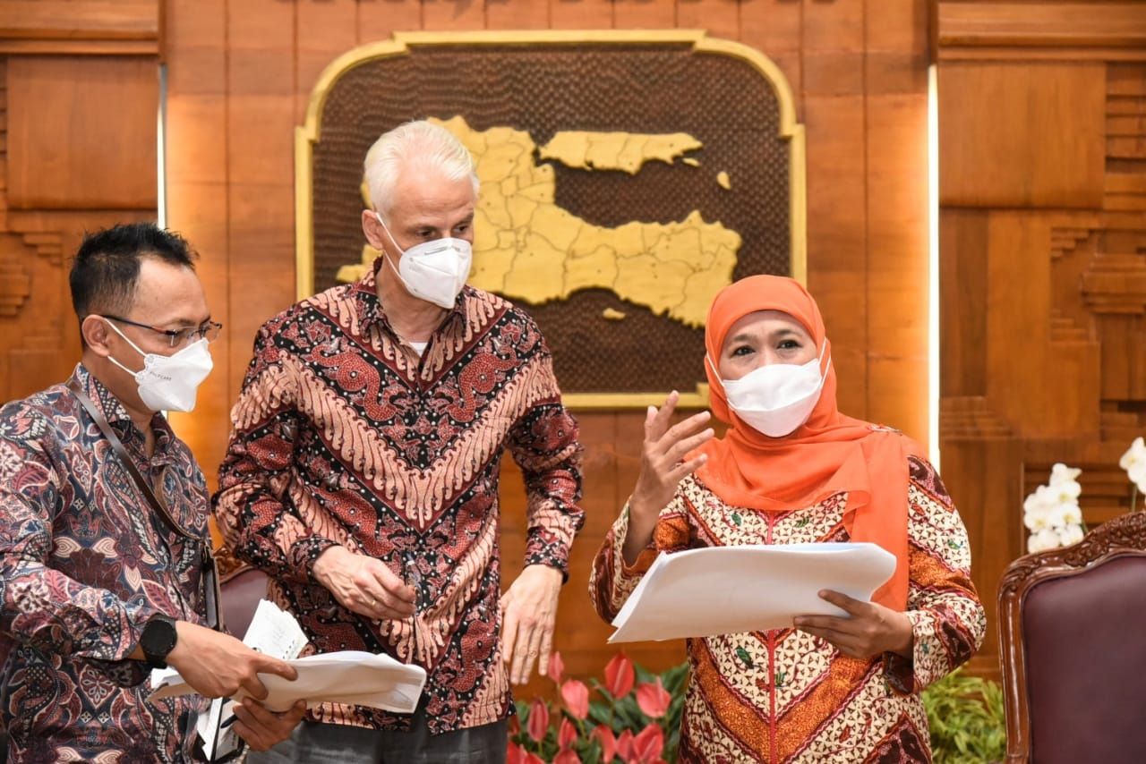 Gubernur Jawa Timur Khofifah Indar Parawansa menjajaki kerja sama dengan KfW. (Foto: dok Pemprov Jatim)