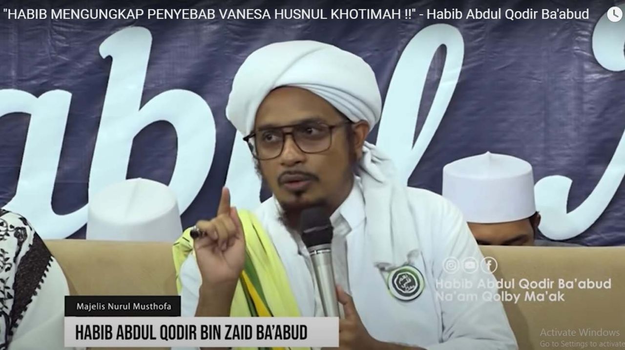Tangkapan layar video YouTube Habib Abdul Qodir bin Zain Ba'adud