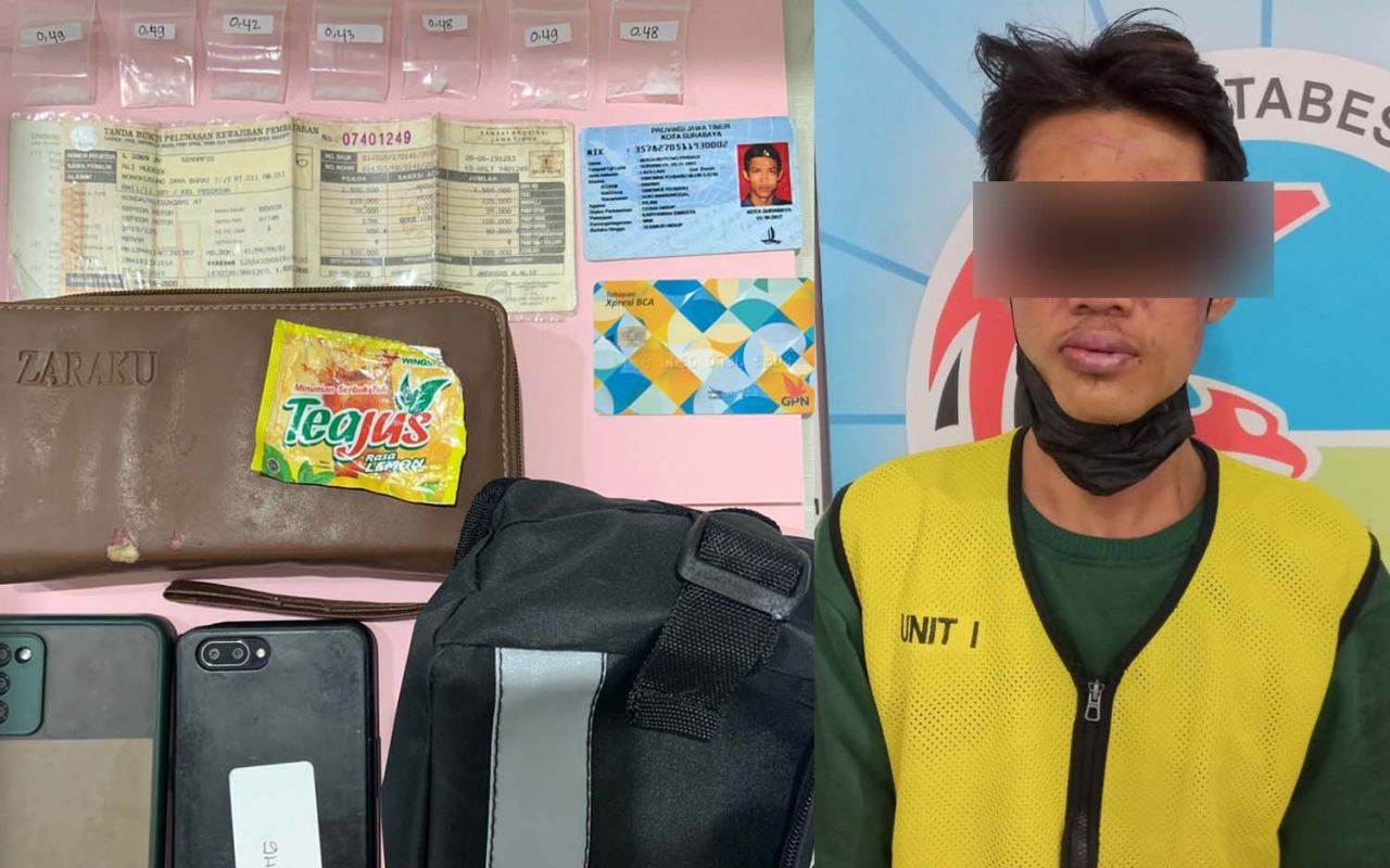 Driver Ojol di Surabaya Terlibat Peredaran Sabu dalam Bungkus Minuman Sachet