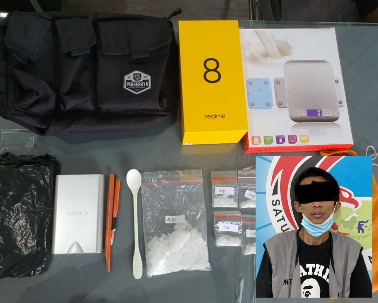 SJ diringkus Satnarkoba Polrestabes Surabaya. (Foto: Istimewa)