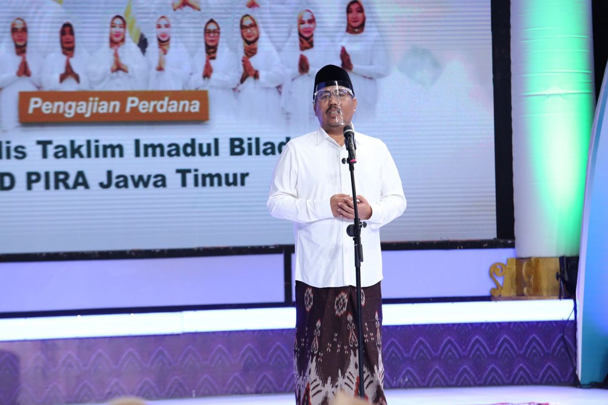 Ketua Gerindra Jatim Anwar Sadad memberikan sambutan di Majelis Taklim Imadul Bilad (Foto: Dok. Anwar Sadad)
